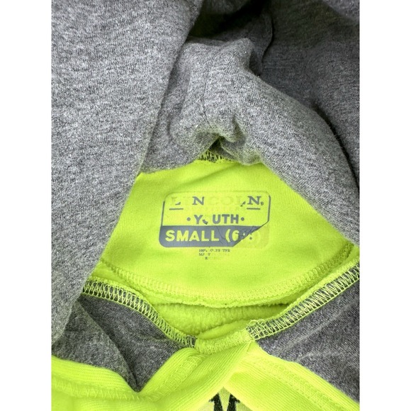 Lincoln Boy's Hoodie Sweatshirt Size Small 6-7 Neon Football Game Day Graphic - Picture 7 of 7